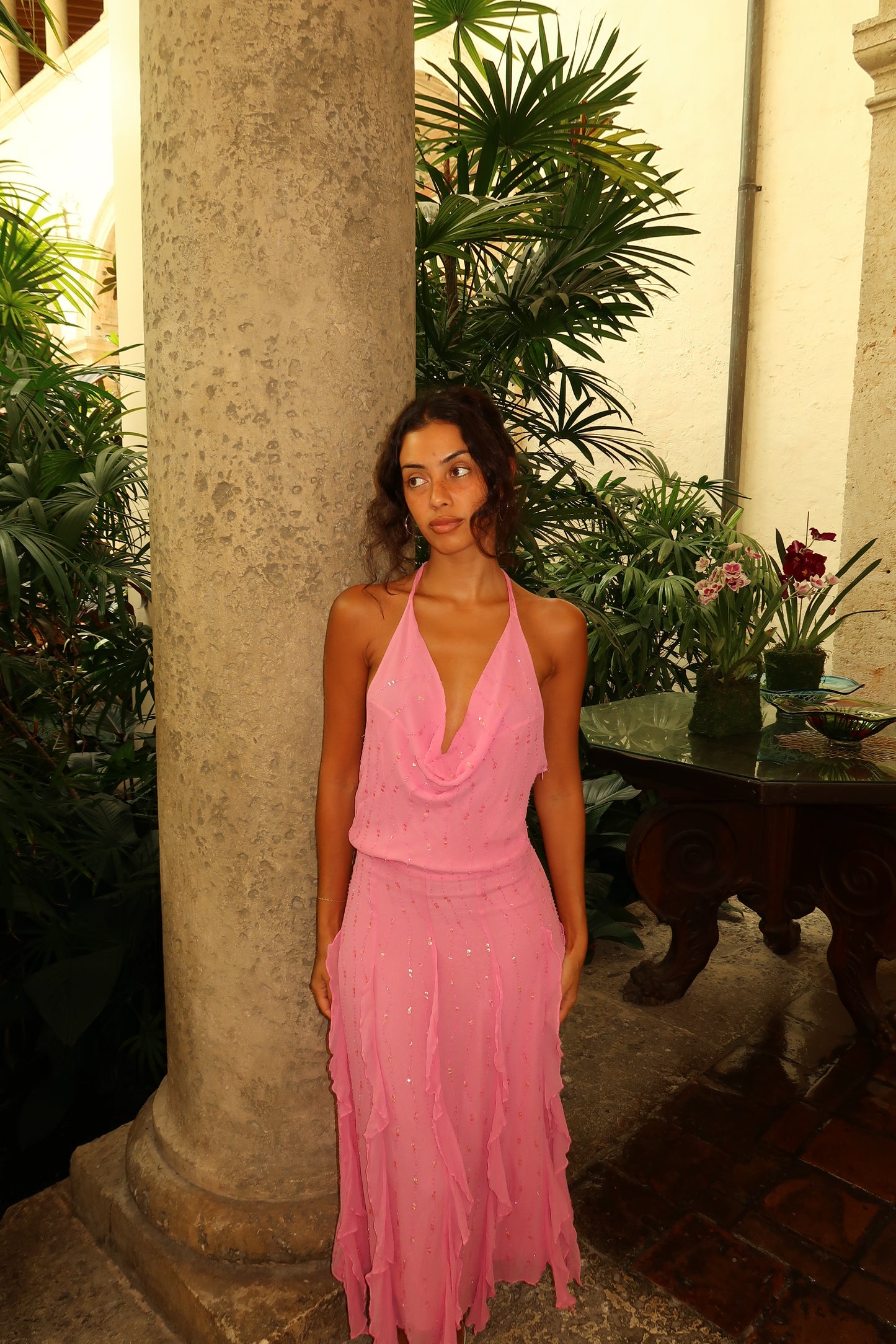 Rosé Stardust Gown (XS-S)