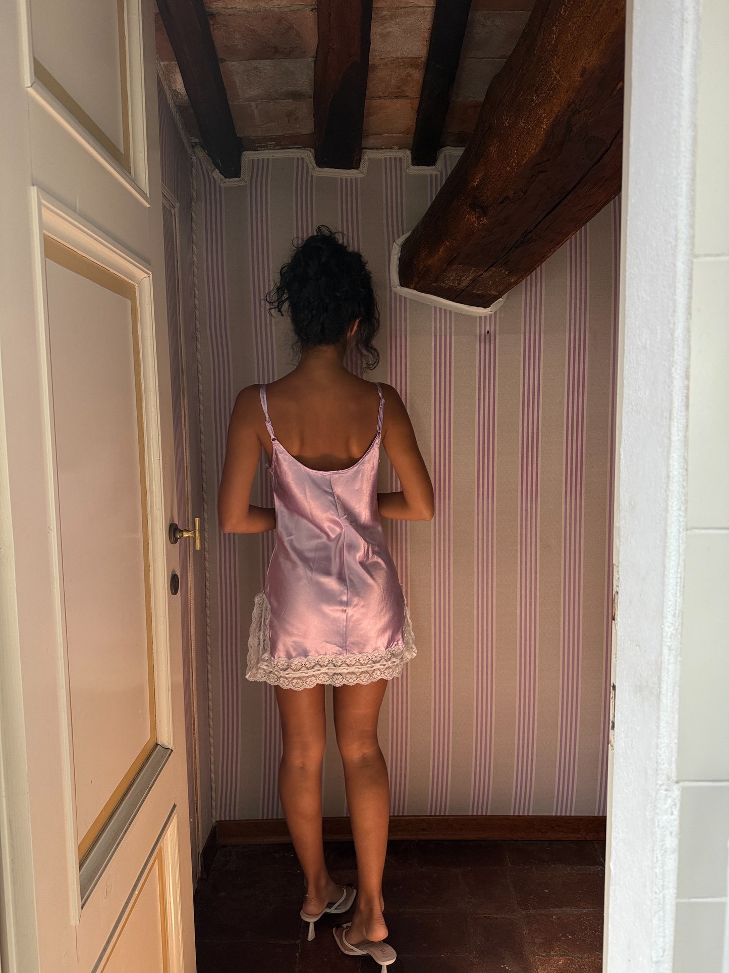 Lilac Lace Slip Dress (XS-S)