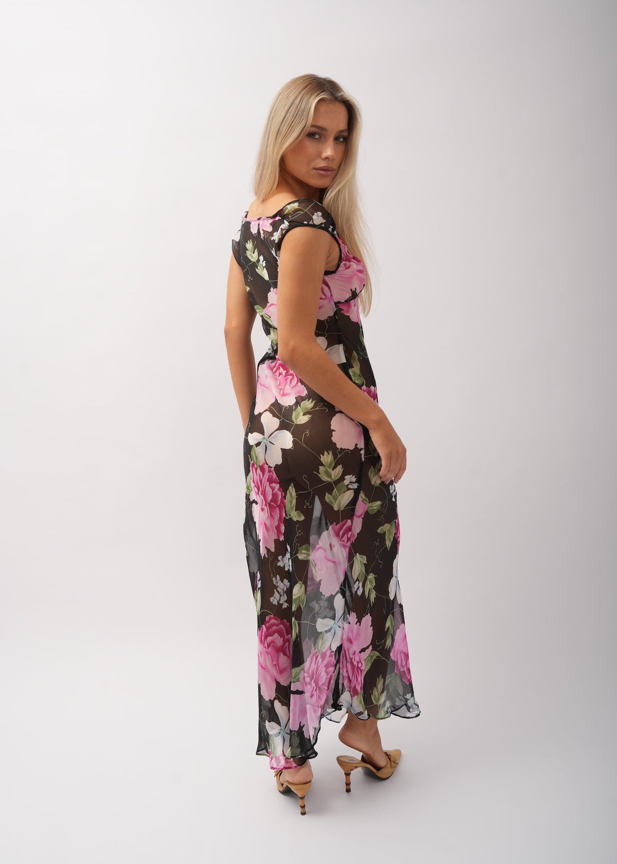 Tara & Gaia Kaia Maxi Dress - back view on model Julia