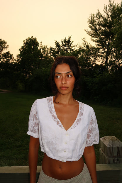 Celestia Lace Crop Blouse (S-M)