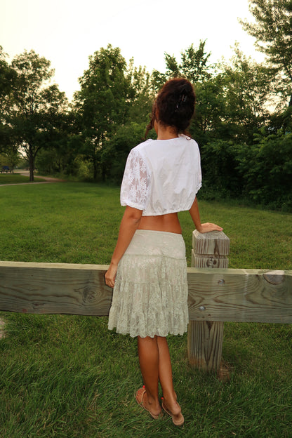 Celestia Lace Crop Blouse (S-M)