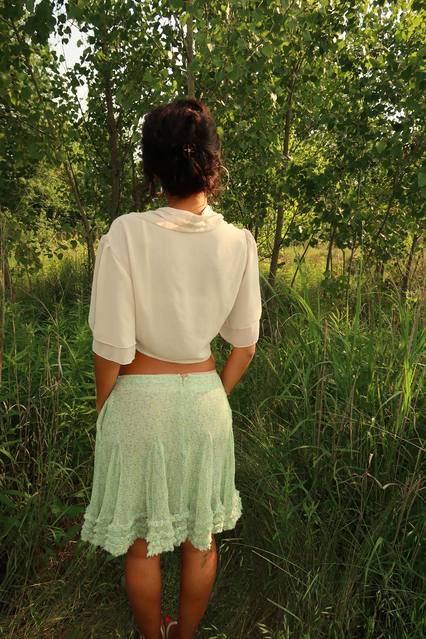 stella mccartney mint silk skirt (XS)