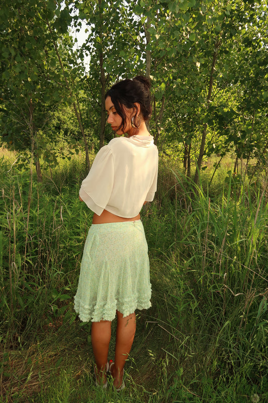 stella mccartney mint silk skirt (XS)