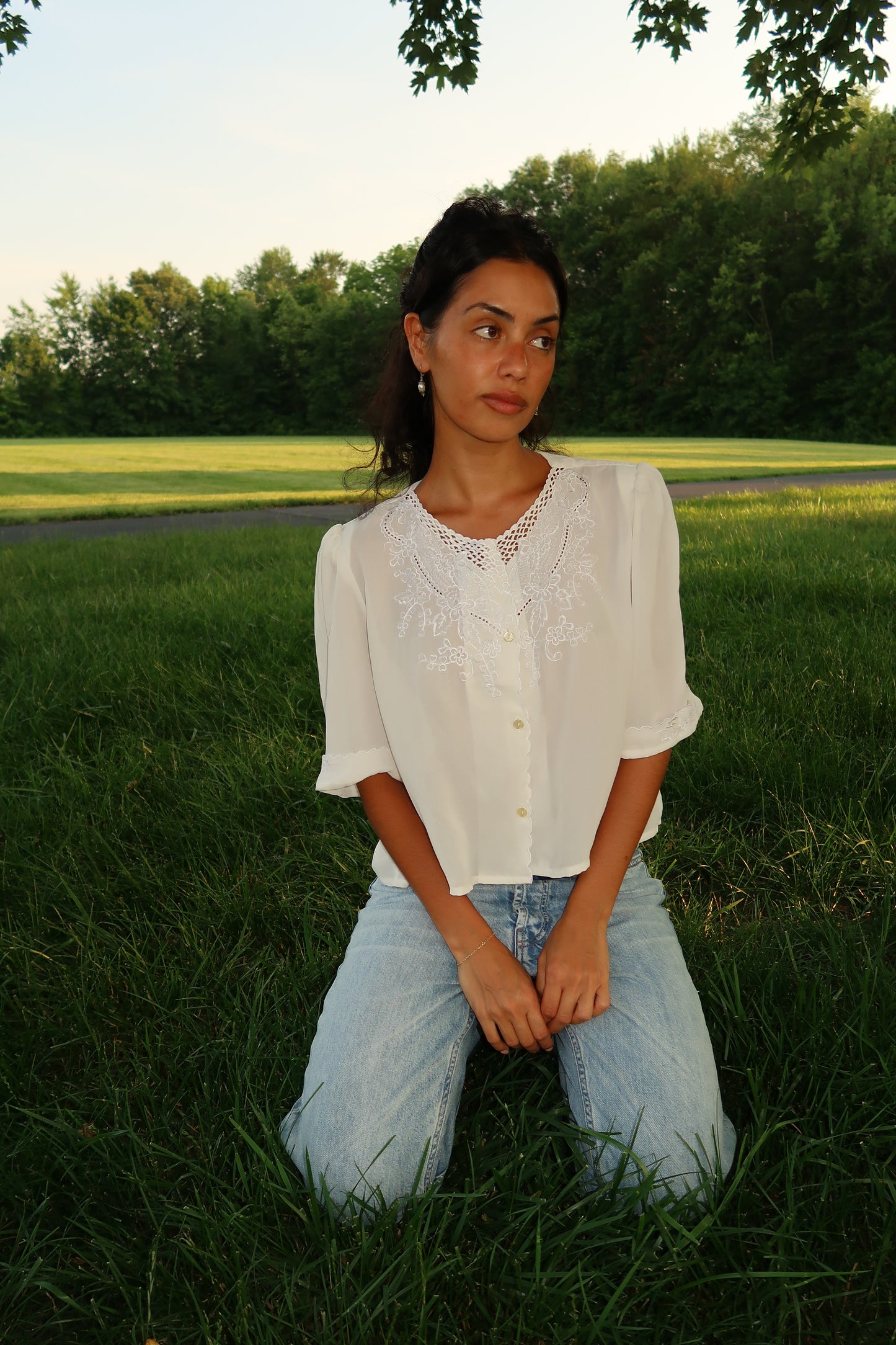 Pearl Bloom Blouse (S-M)