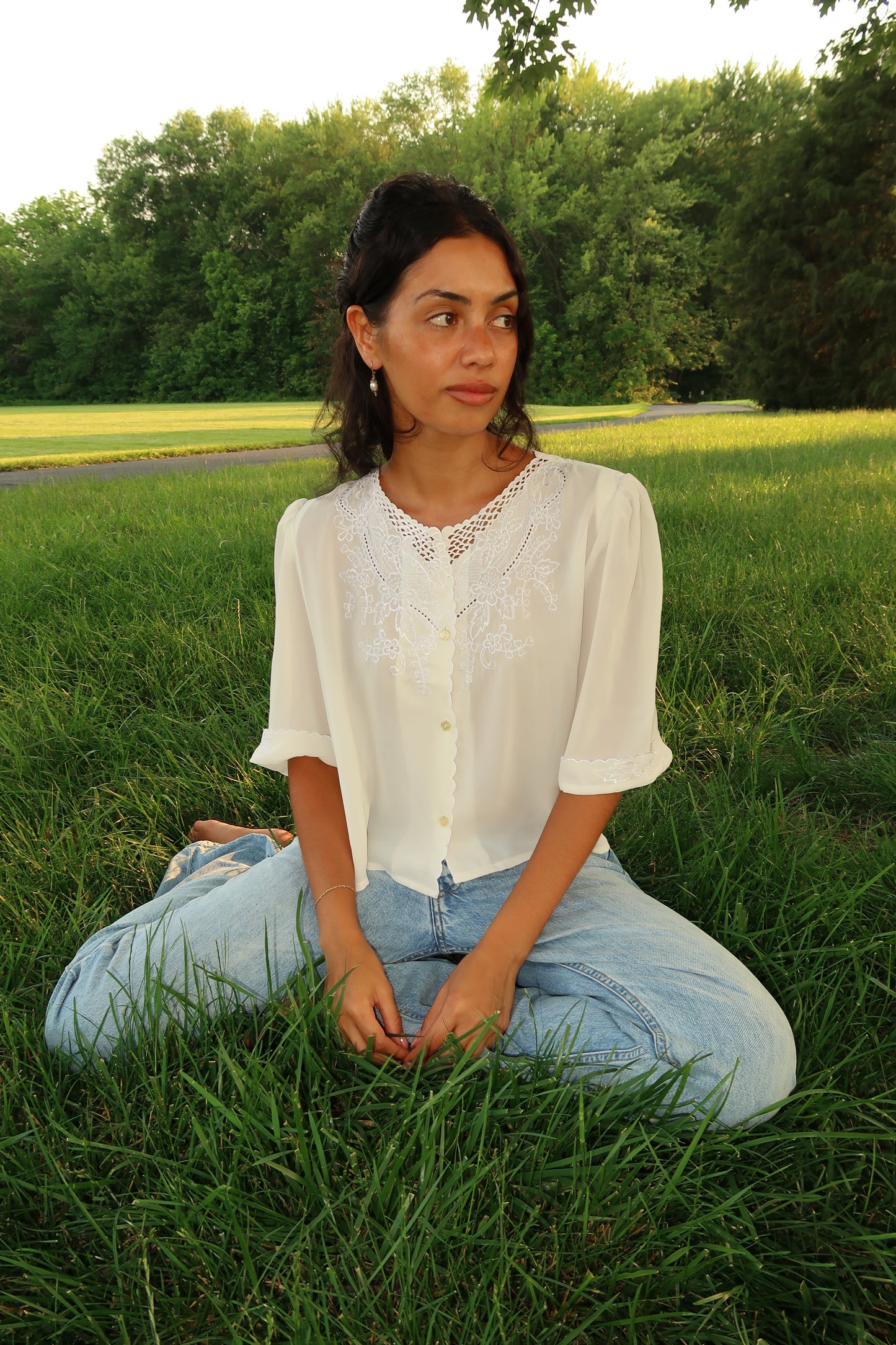 Pearl Bloom Blouse (S-M)