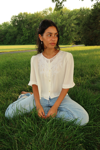 Pearl Bloom Blouse (S-M)