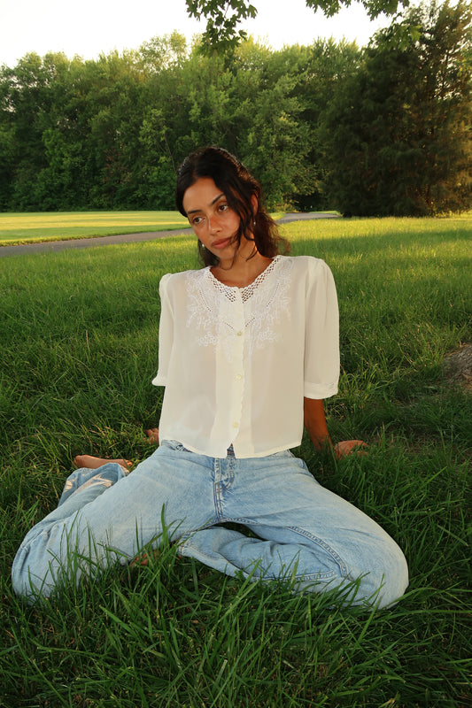 Pearl Bloom Blouse (S-M)