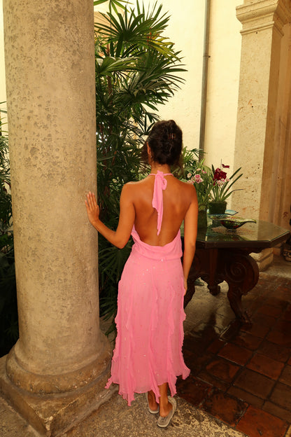 Rosé Stardust Gown (XS-S)