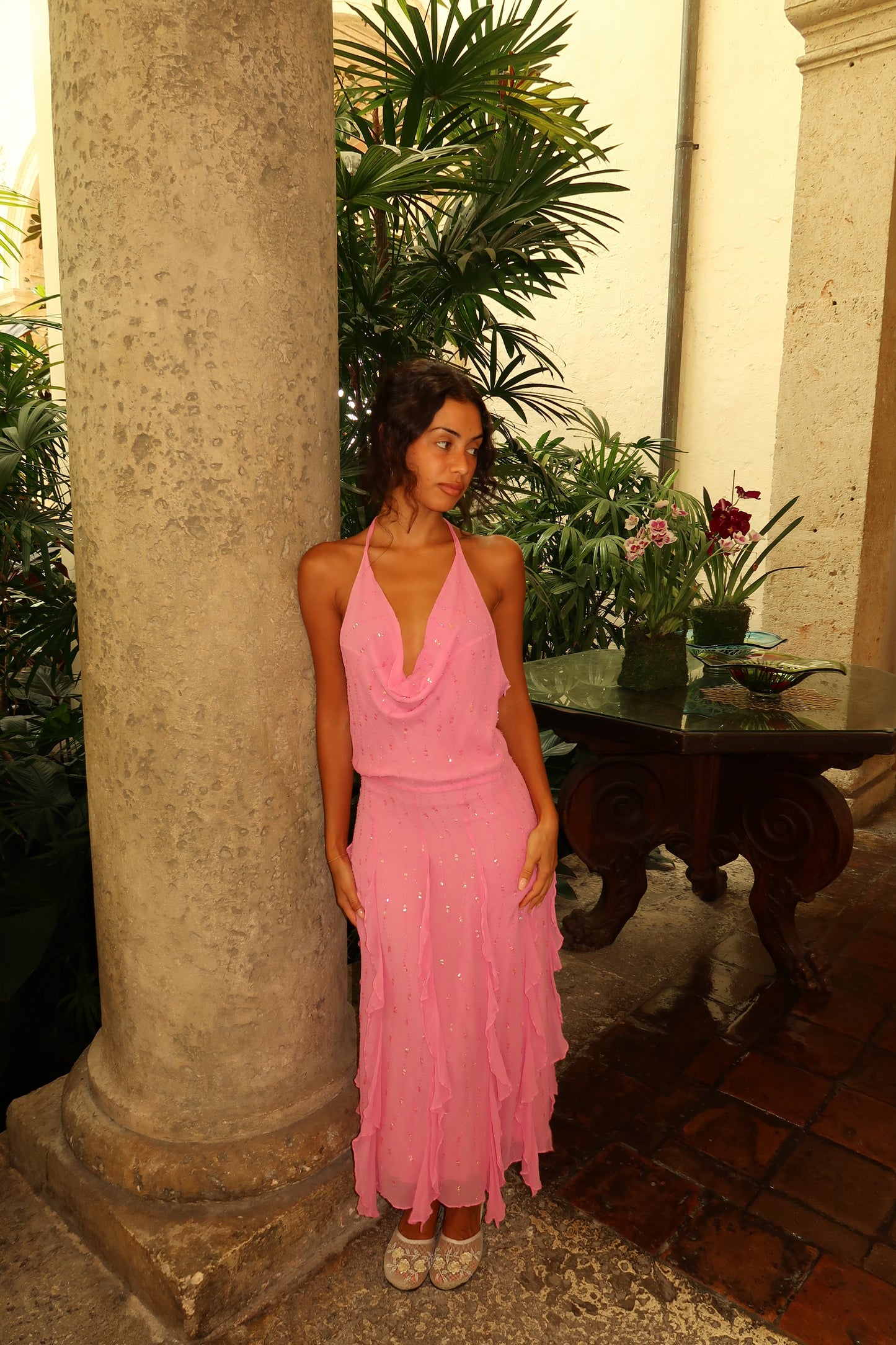 Rosé Stardust Gown (XS-S)