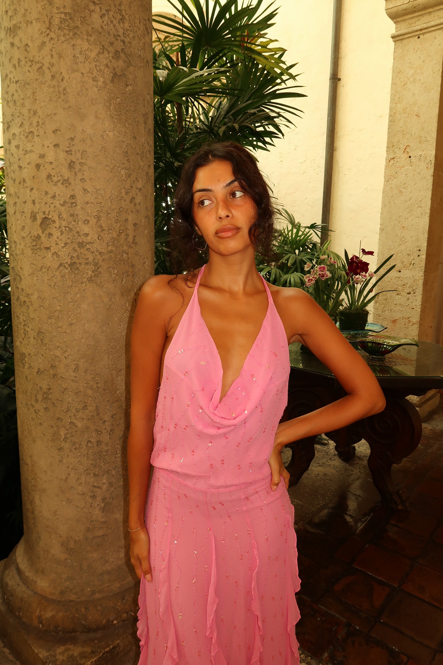 Rosé Stardust Gown (XS-S)