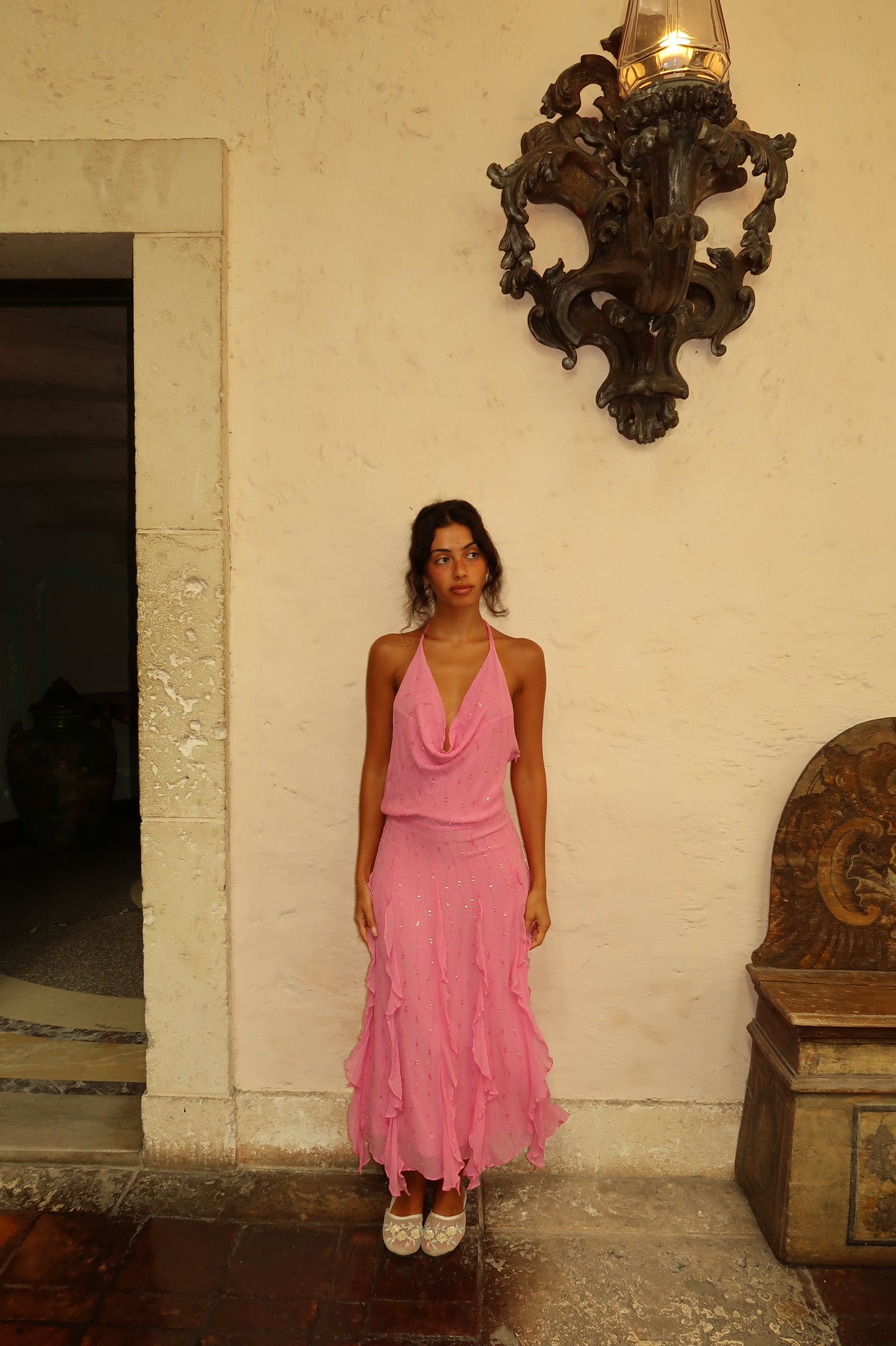 Rosé Stardust Gown (XS-S)