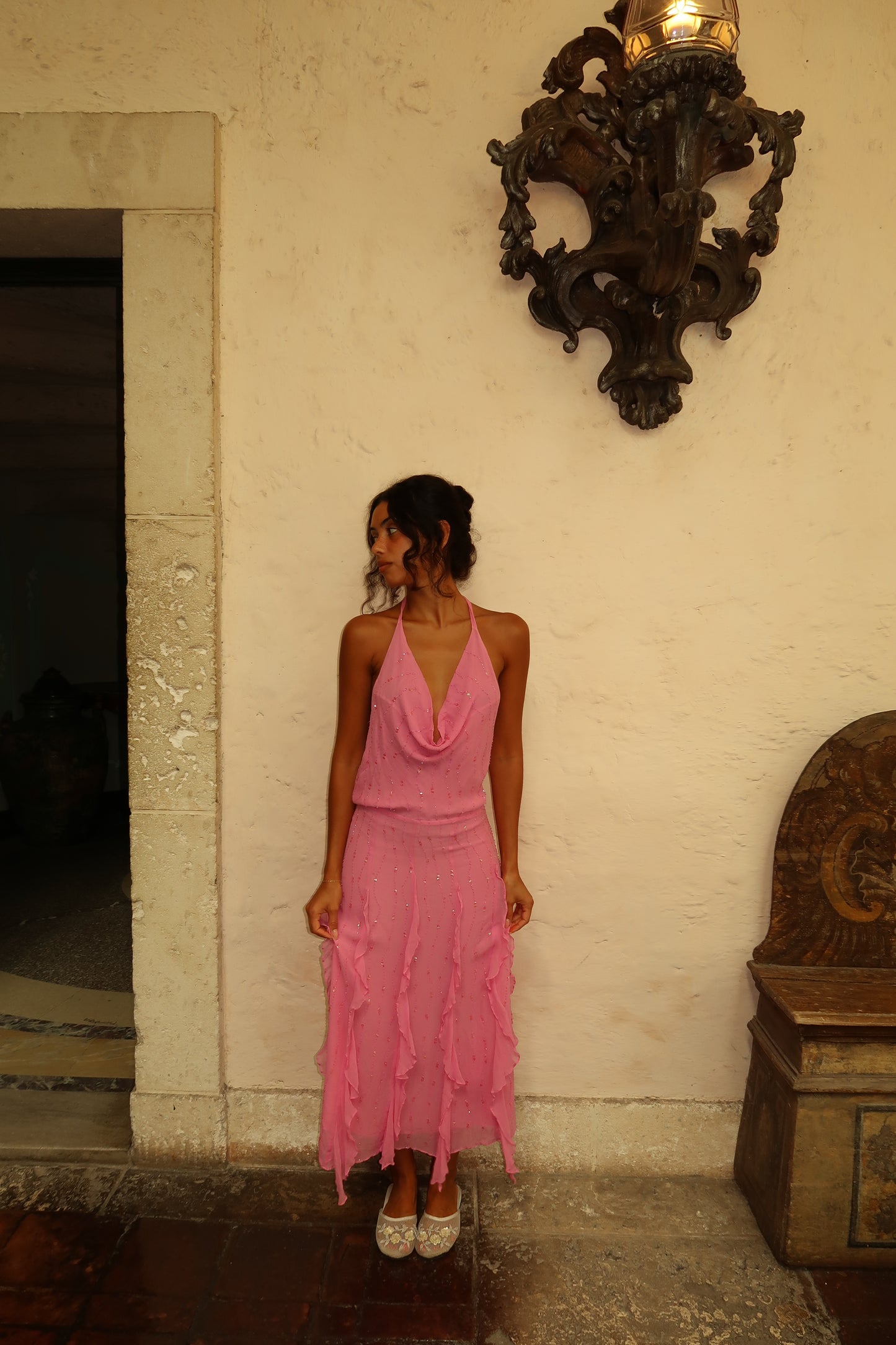 Rosé Stardust Gown (XS-S)