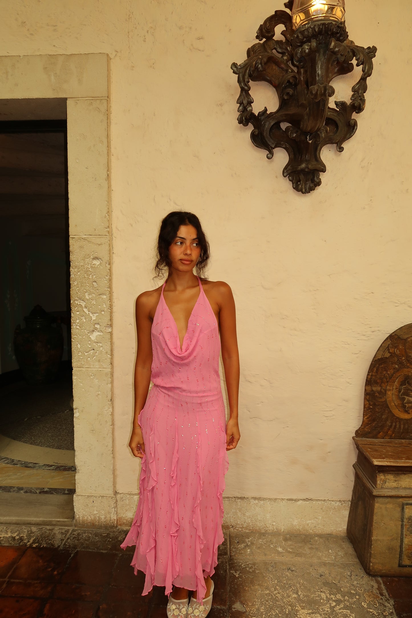 Rosé Stardust Gown (XS-S)