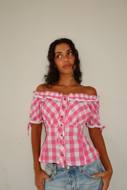 Rosie Gingham Blouse (XXS-XS)