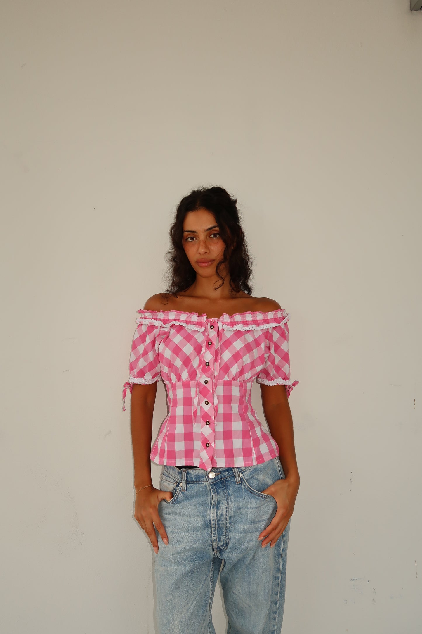 Rosie Gingham Blouse (XXS-XS)