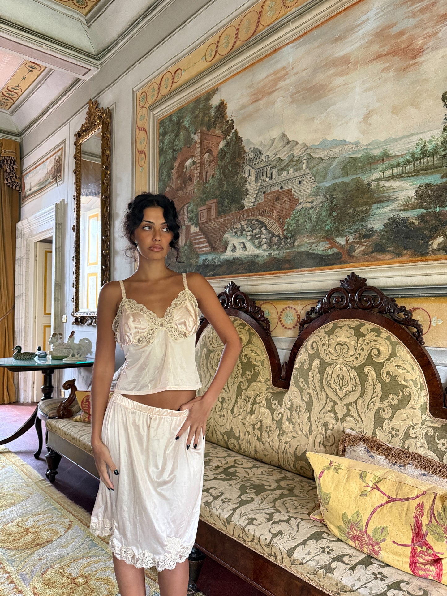 Ivory Lace Camisole Set (S-M)