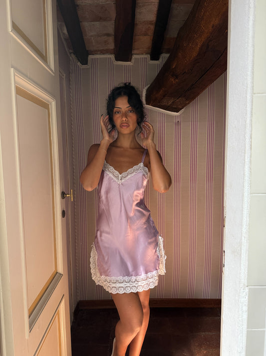 Lilac Lace Slip Dress (XS-S)