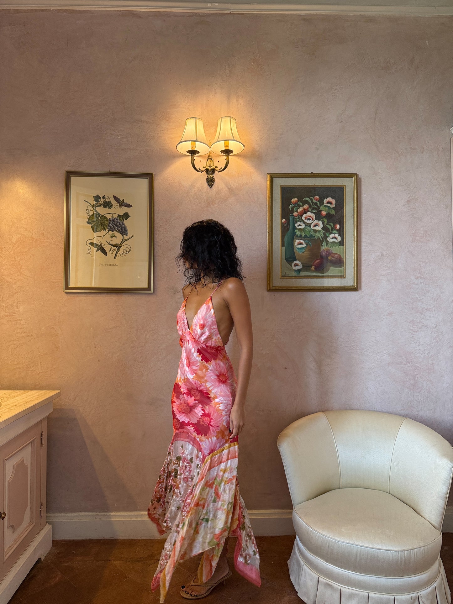 Peony Sunset Slip Dress (XS-S)