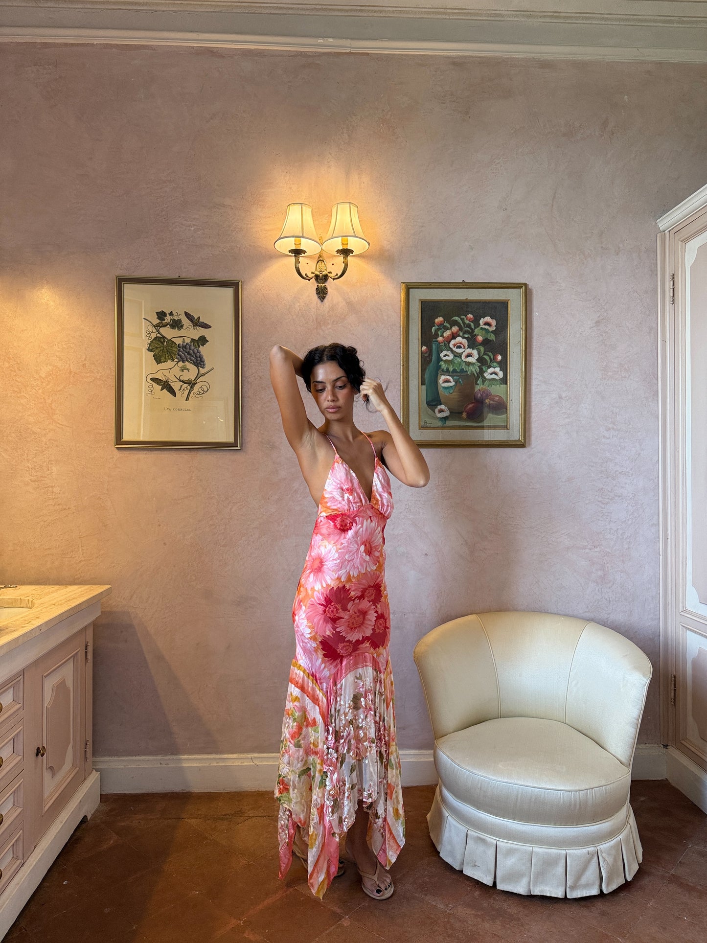 Peony Sunset Slip Dress (XS-S)