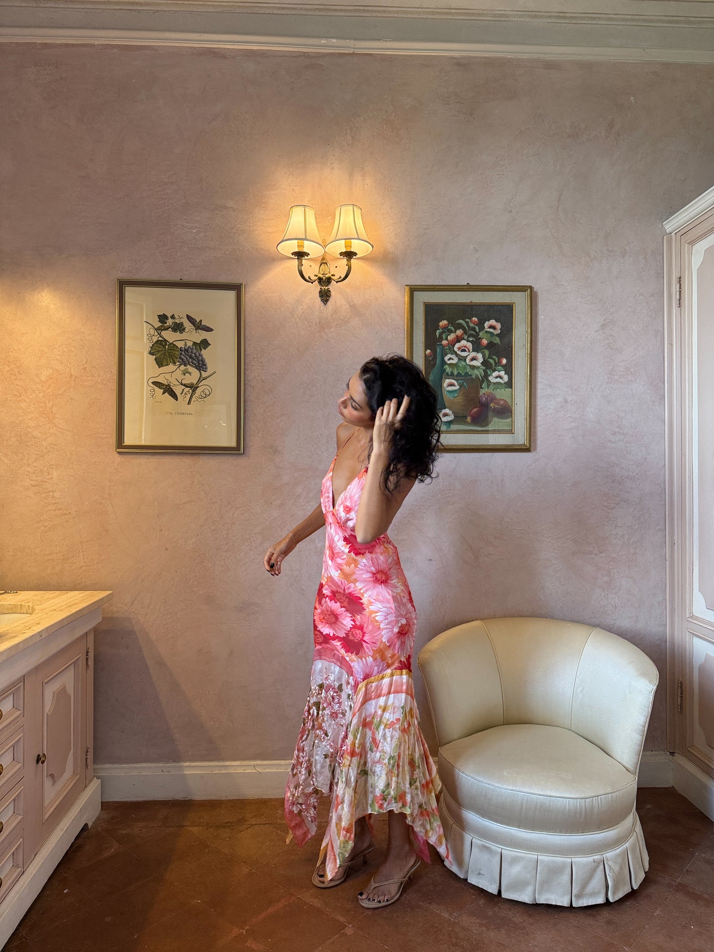 Peony Sunset Slip Dress (XS-S)