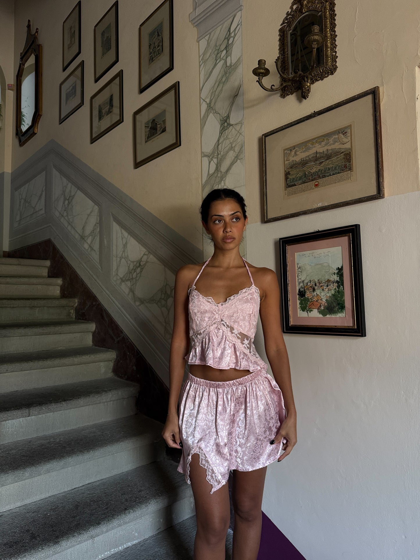 Pink Baroque Lace Set (XS-S)