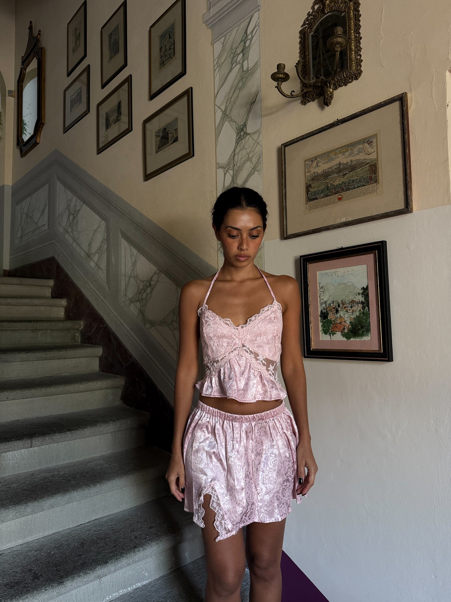 Pink Baroque Lace Set (XS-S)