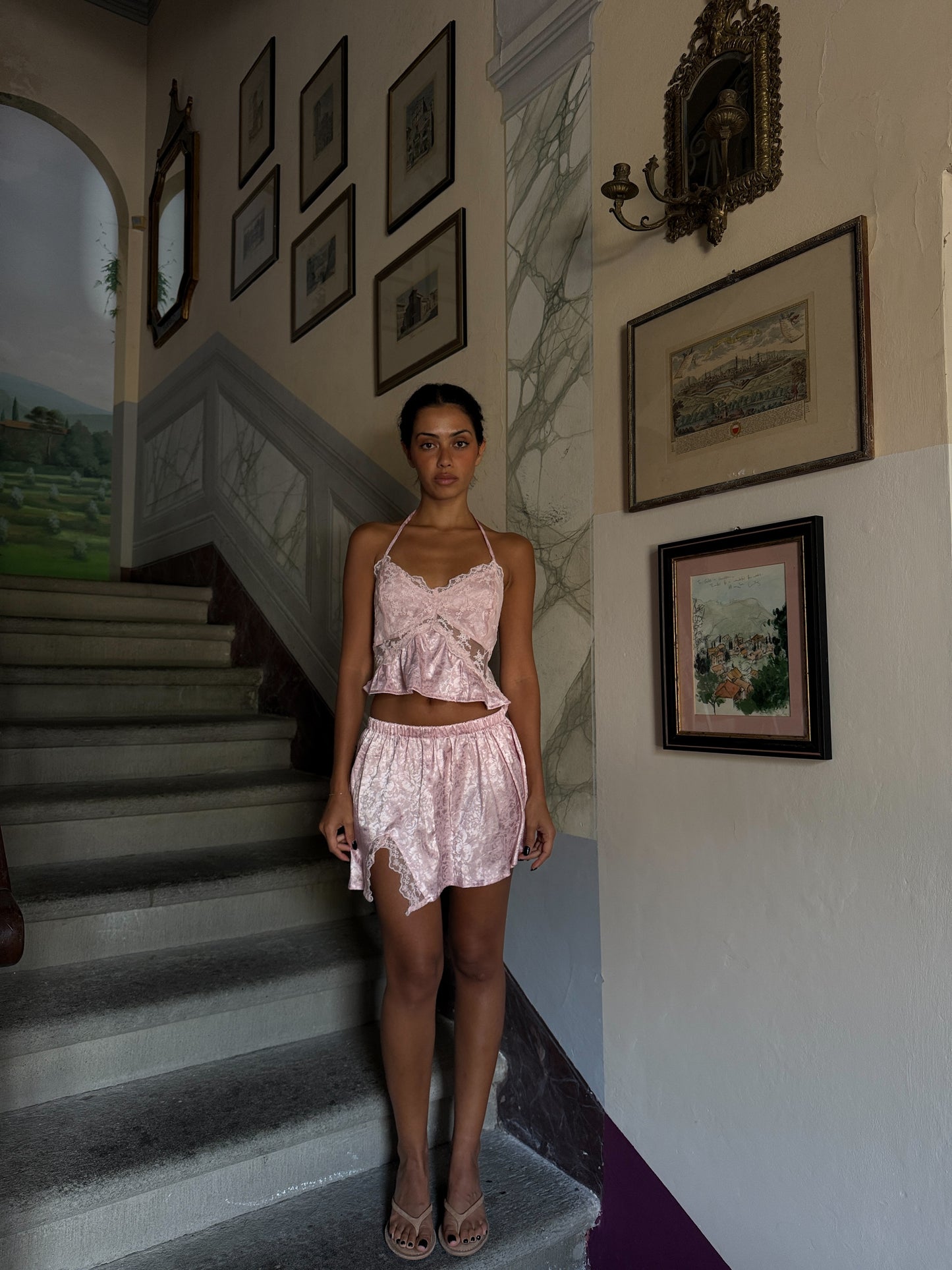 Pink Baroque Lace Set (XS-S)