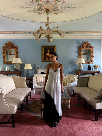 Bianco Nero Maxi Slip Dress (S-M)