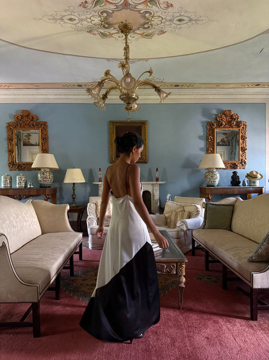 Bianco Nero Maxi Slip Dress (S-M)