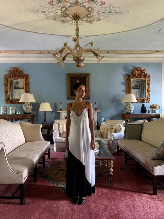 Bianco Nero Maxi Slip Dress (S-M)