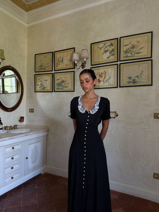 Midnight Collar Dress (XS-S)