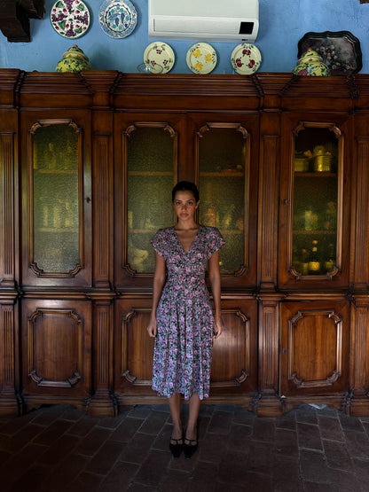 Lavender Rose Midi Dress (XS-S)