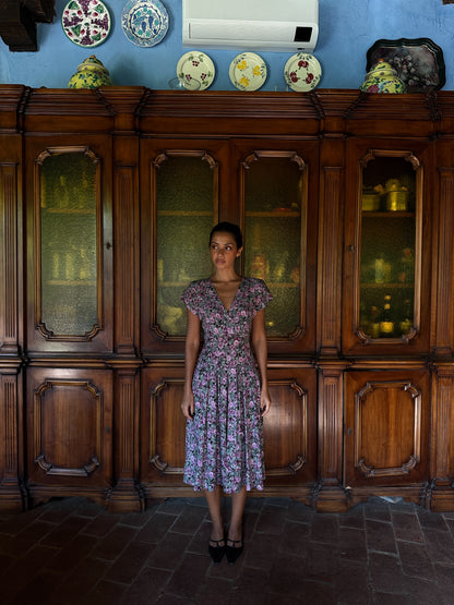 Lavender Rose Midi Dress (XS-S)