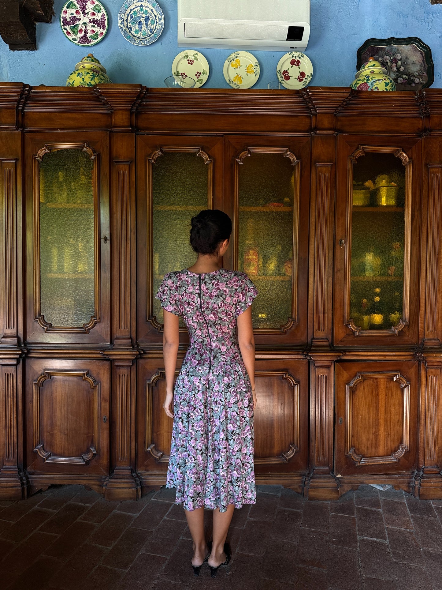 Lavender Rose Midi Dress (XS-S)