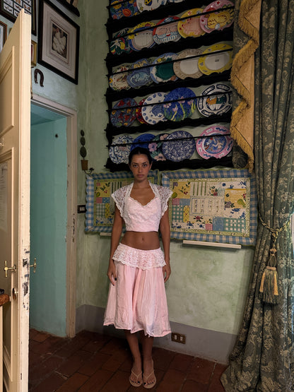 Pink Lace Peplum Set (XS)